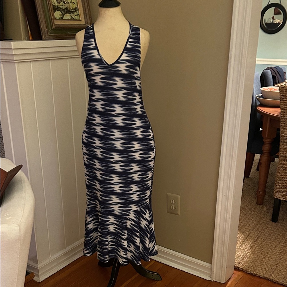 Stylish Navy and White Maxi Dress